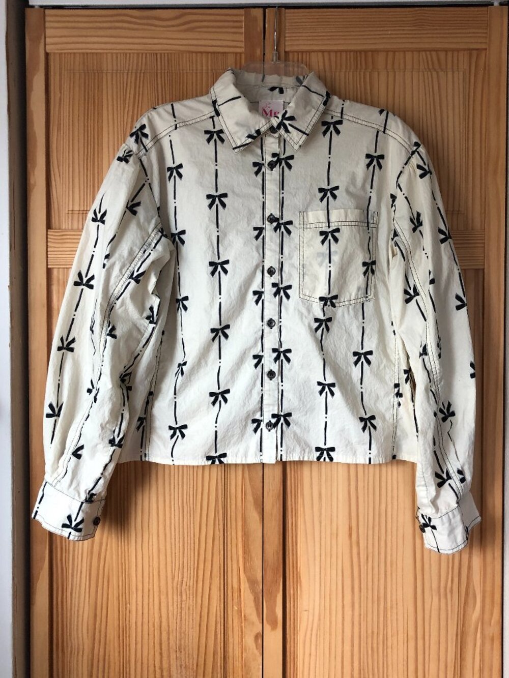 So Me Bow Cropped Blouse